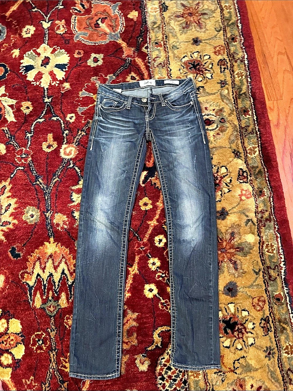 Daytrip Leo Straight Leg Jeans in Blue size 24R